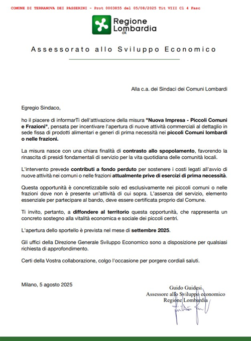 Nuova Impresa - Piccoli Comuni e Frazioni