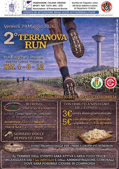 2° Terranova Run venerdì 29 maggio 2026